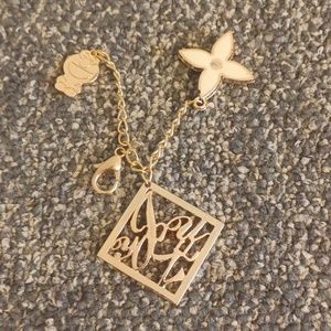 JOY gold tone daisy keychain purse decoration clip